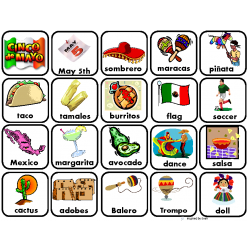 Cinco De Mayo Words Matching/Memory Game/Flashcards for Autism